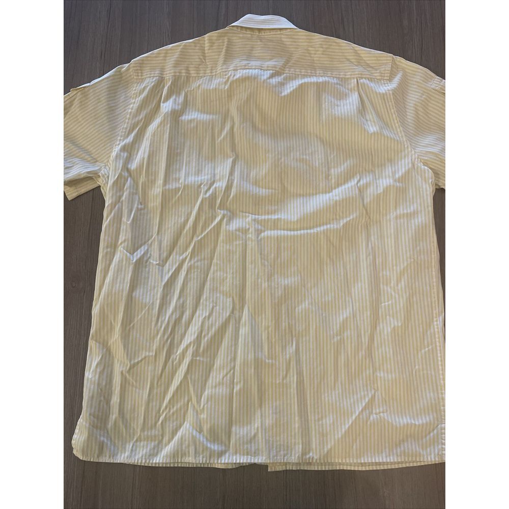 Michael Kors Men's Yellow Shirt Stripes Short Sleeve Pockets 100% Cotton‎ Size M - Picture 11 of 16